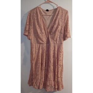 Scomchic Pink Short Sleeve Vneck Dress Sz 1XL